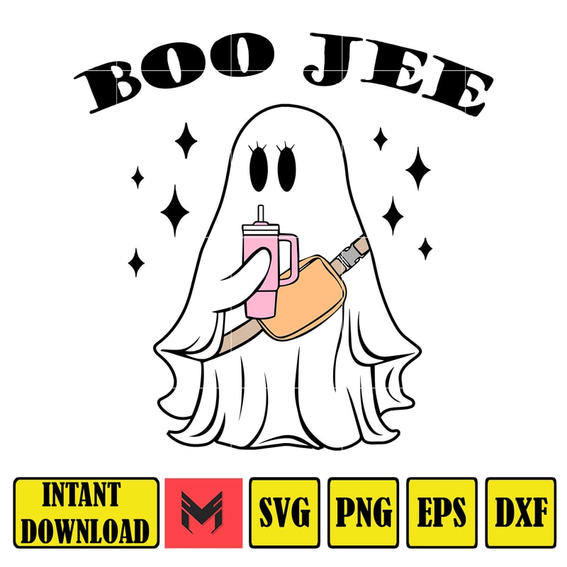 Boo-Jee Stanley Tumbler Inspired Ghost Svg Fall Sublimation Design For T-Shirt Printing Sticker Spooky Halloween PNG (1).jpg