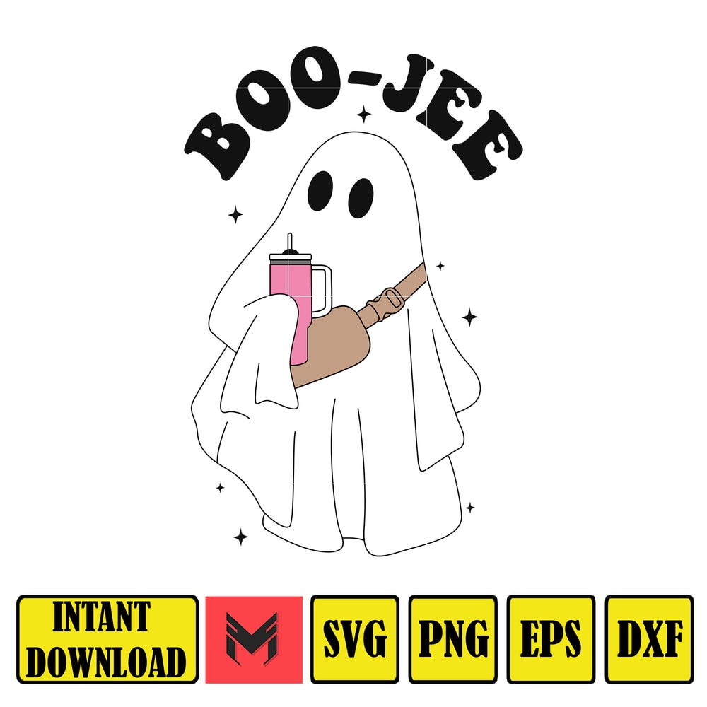 Boo-Jee Stanley Tumbler Inspired Ghost Svg Fall Sublimation Design For T-Shirt Printing Sticker Spooky Halloween PNG (7).jpg