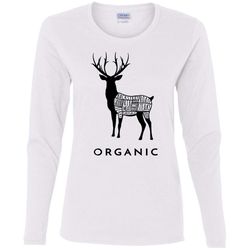 agr hunting deer is organic cuts of meat for hunters ladies&8217 cotton ls t-shirt