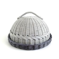 Wicker round bread box Wicker cap with handle Cap with tray Large bread basket Round bread tray Wicker bread basket