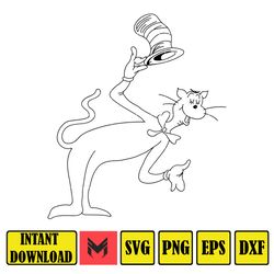 dr seuss svg layered item, dr. seuss quotes cat in the hat svg clipart, cricut, cat and the hat (101)