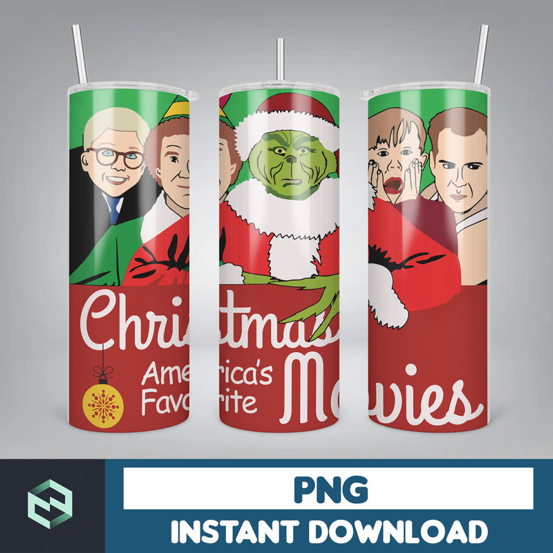 Merry Christmas Movie 20oz Tumbler Png, Retro Merry Christmas 20oz Skinny Tumbler, Xmas Movie Tumbler Png (19).jpg