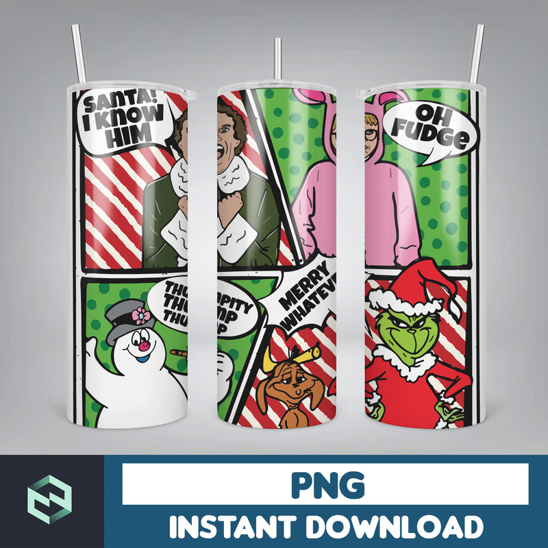 Merry Christmas Movie 20oz Tumbler Png, Retro Merry Christmas 20oz Skinny Tumbler, Xmas Movie Tumbler Png (20).jpg