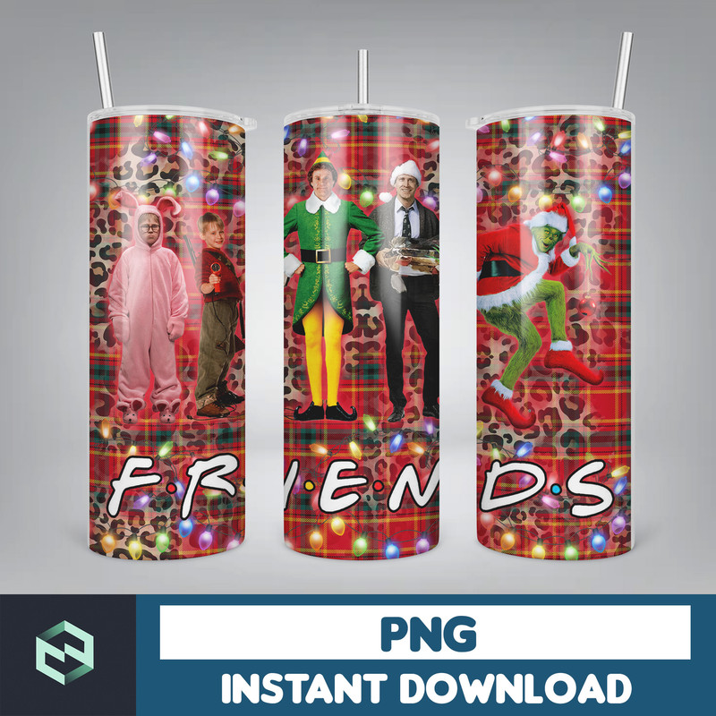 Merry Christmas Movie 20oz Tumbler Png, Retro Merry Christmas 20oz Skinny Tumbler, Xmas Movie Tumbler Png (5).jpg