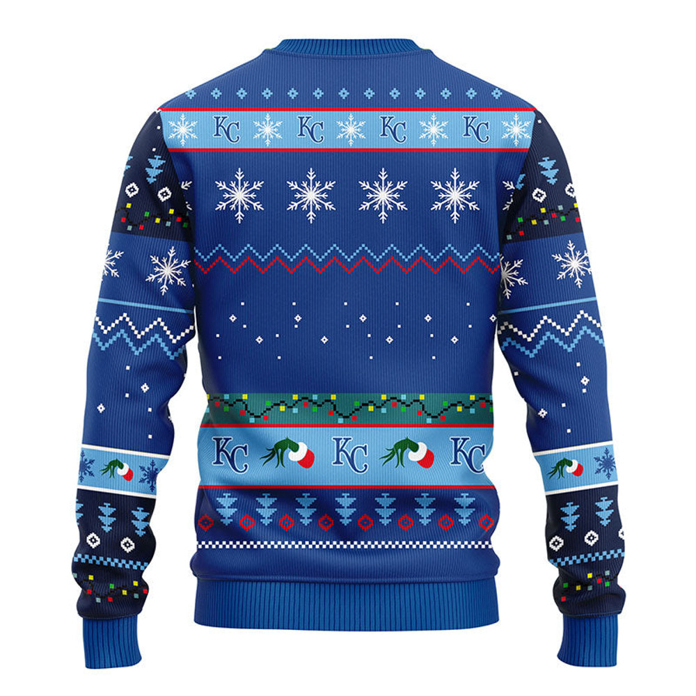 MLB Kansas City Royals 12 Grinch All Over Print Ugly Hoodie 3D Zip Hoodie 3D Ugly Christmas Sweater 3D Fleece Hoodie