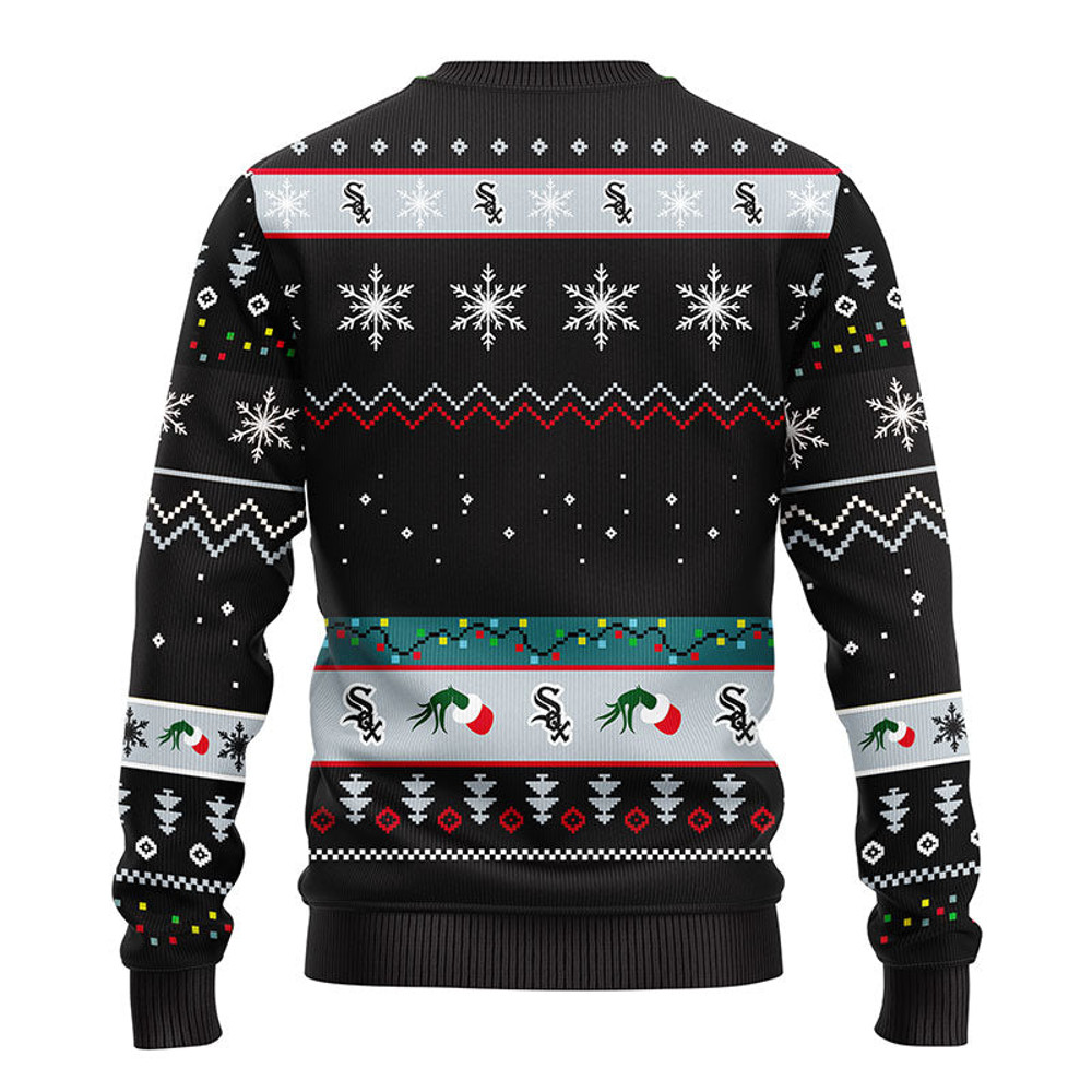 MLB Chicago White Sox 12 Grinch All Over Print Ugly Hoodie 3D Zip Hoodie 3D Ugly Christmas Sweater 3D Fleece Hoodie