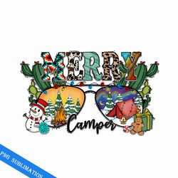 merry camper retro christmas png