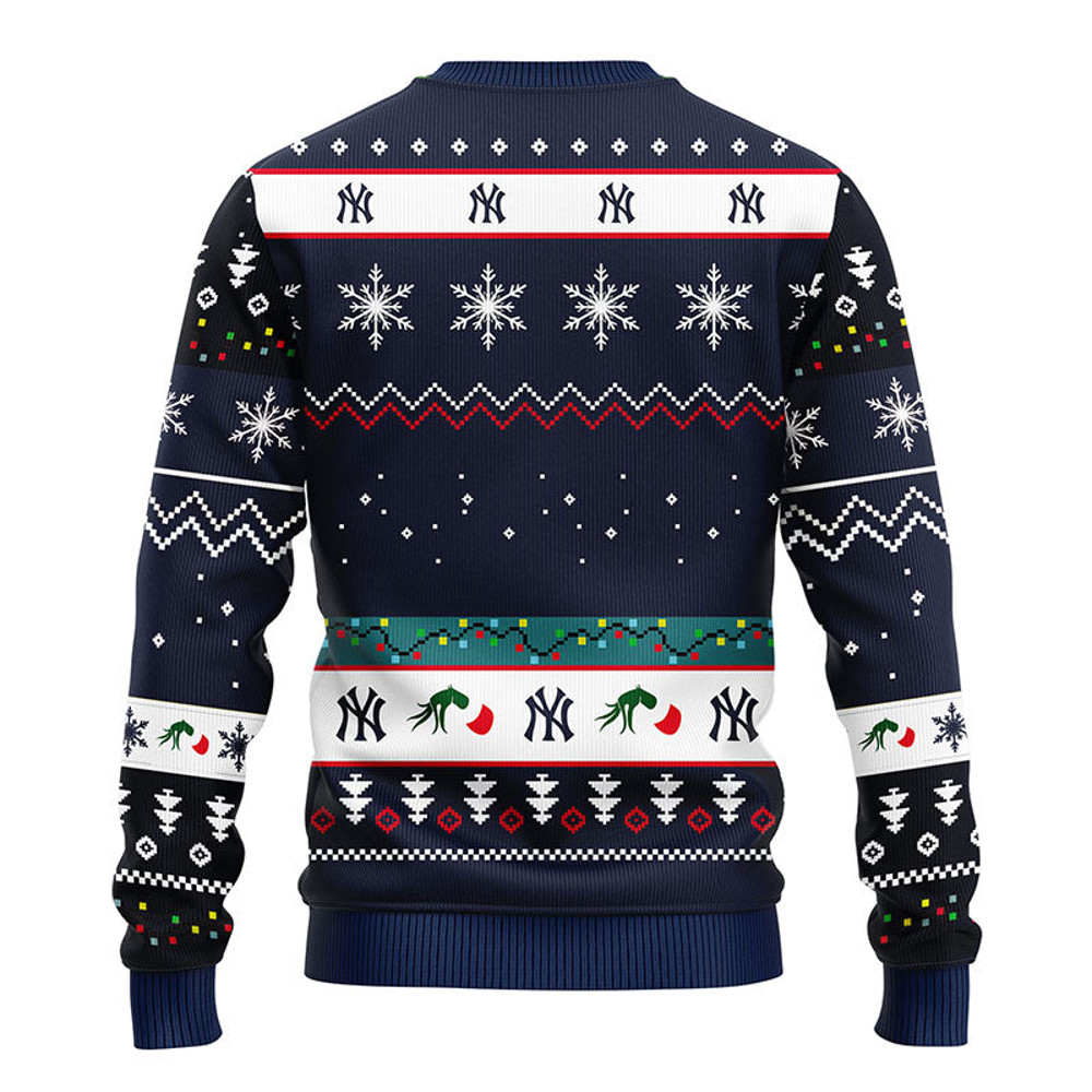 MLB New York Yankees 12 Grinch All Over Print Ugly Hoodie 3D Zip Hoodie 3D Ugly Christmas Sweater 3D Fleece Hoodie