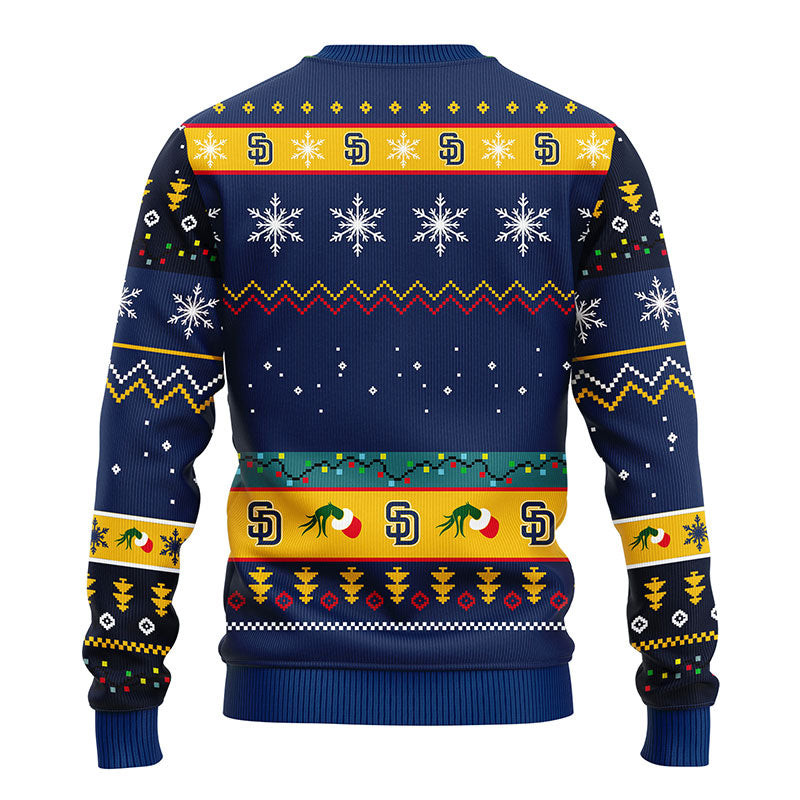 MLB San Diego Padres 12 Grinch All Over Print Ugly Hoodie 3D Zip Hoodie 3D Ugly Christmas Sweater 3D Fleece Hoodie