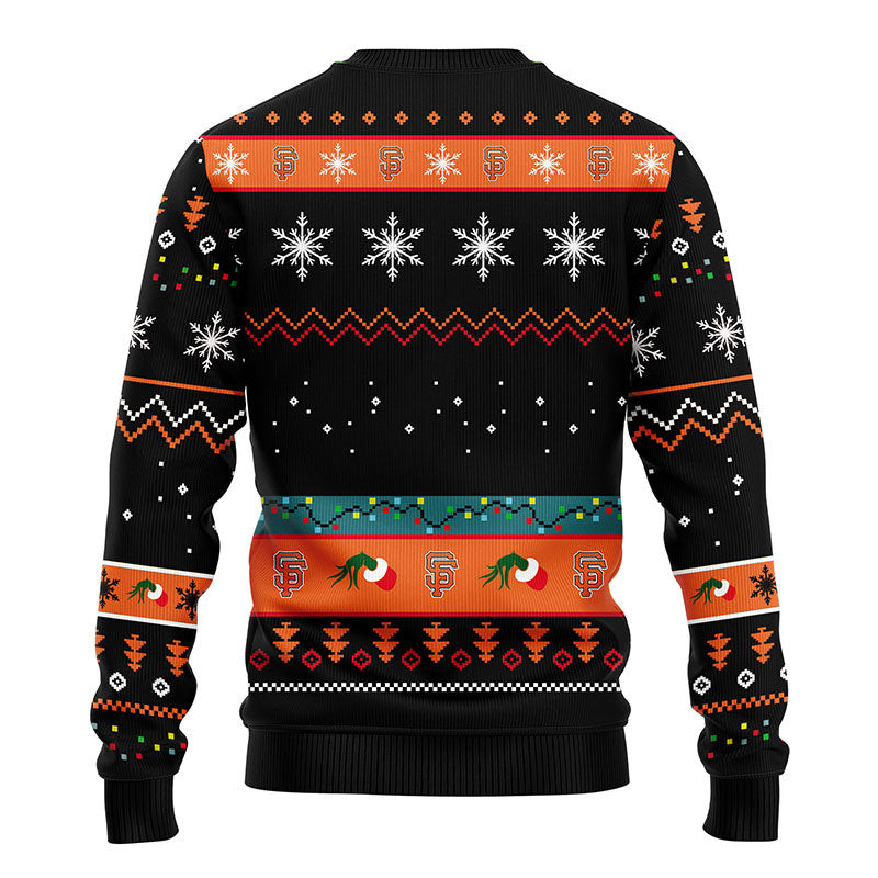 MLB San Francisco Giants 12 Grinch All Over Print Ugly Hoodie 3D Zip Hoodie 3D Ugly Christmas Sweater 3D Fleece Hoodie