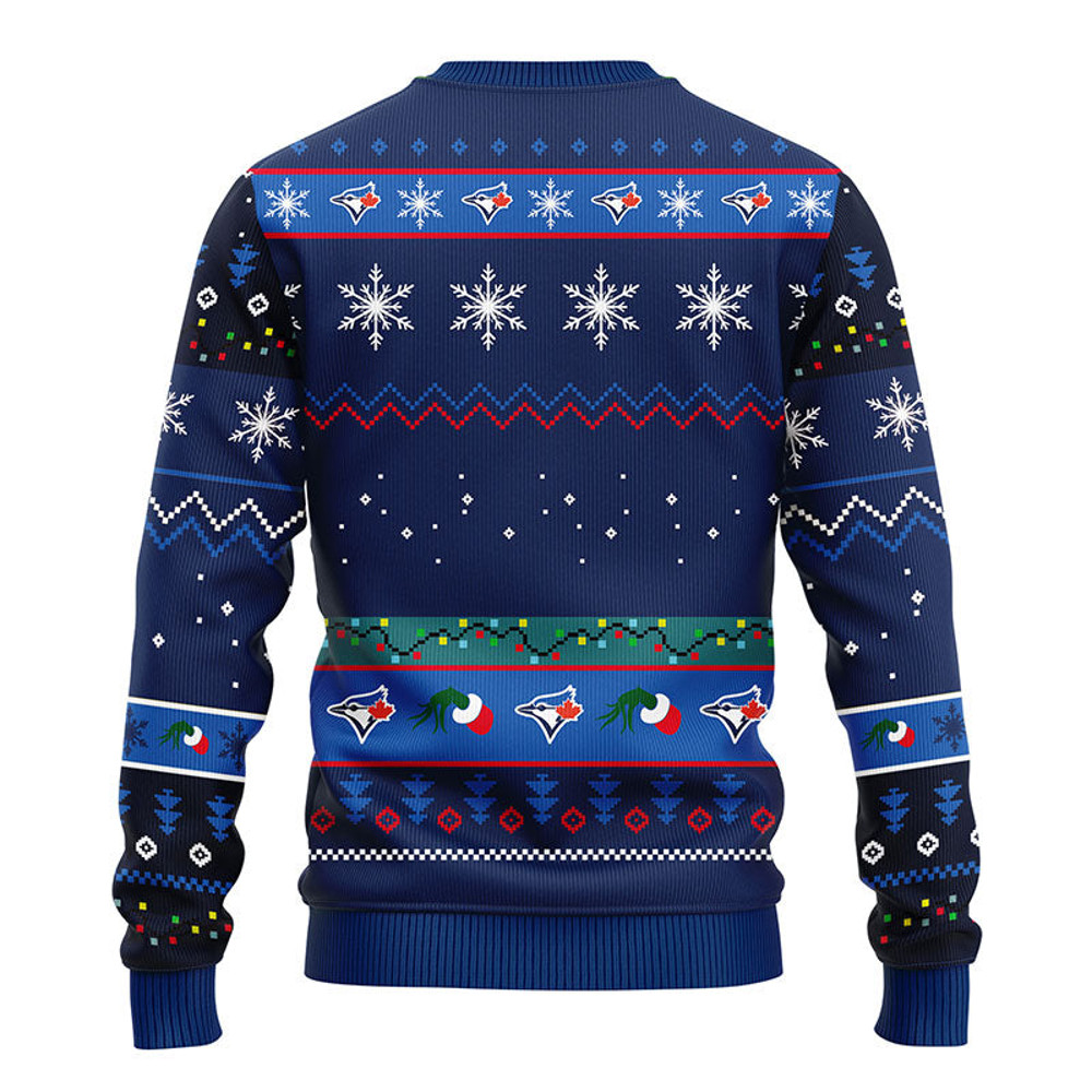 MLB Toronto Blue Jays 12 Grinch All Over Print Ugly Hoodie 3D Zip Hoodie 3D Ugly Christmas Sweater 3D Fleece Hoodie