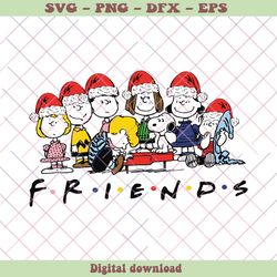 Vintage Peanuts Friends Cartoon Christmas SVG Cricut File