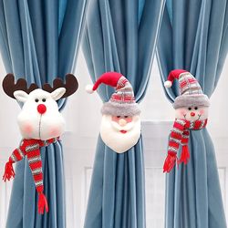 Christmas Curtain Buckle with Snowman Cute Curtain Decoration Creative Curtain Buckle for Home Window Christmas
