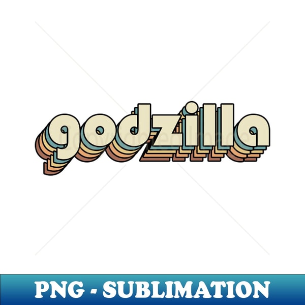 Godzilla Text Yellow Godzilla Godzilla Retro Rainbow Typography Style 70s - Uni | Inspire Uplift