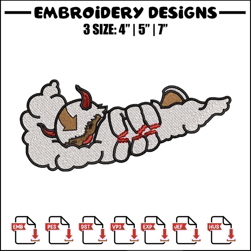 Appa x Nike embroidery design, avatar cartoon embroidery, nike design, Logo shirt, cartoon shirt, digital download.jpg