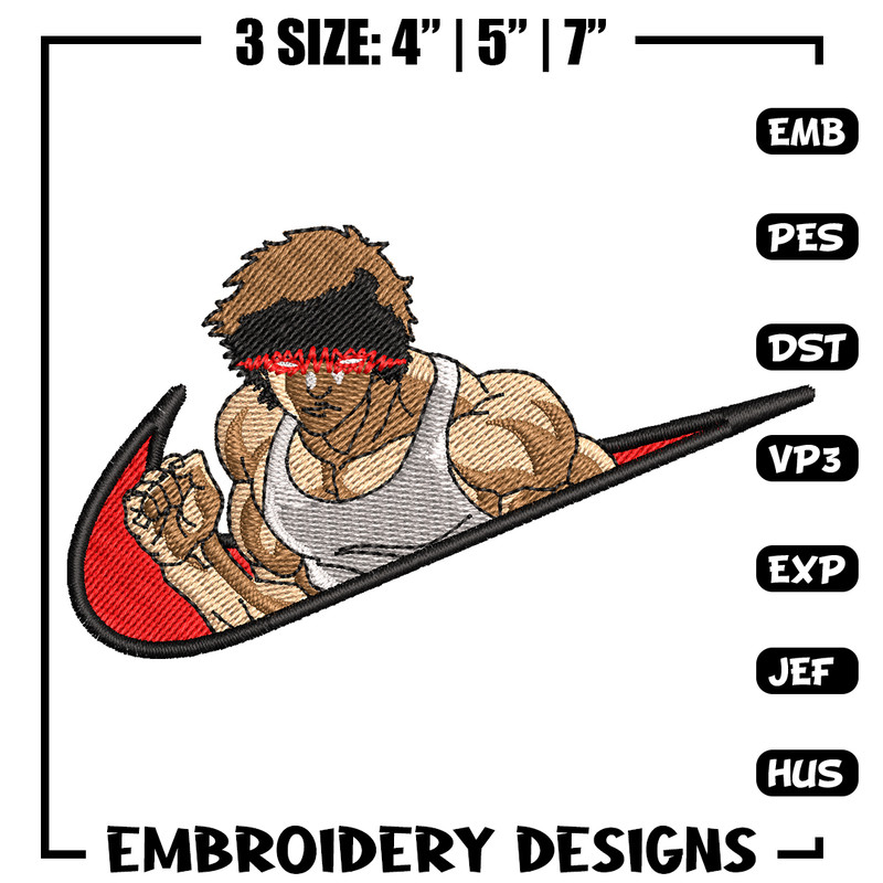 Baki angry face nike embroidery design, Baki embroidery, Nike design, anime design, anime shirt, Digital download.jpg