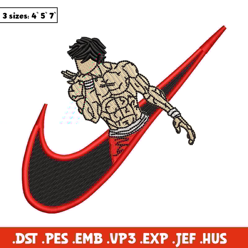 Baki x nike embroidery design, Baki embroidery, Nike design, Embroidery shirt, Embroidery file, Digital download.jpg