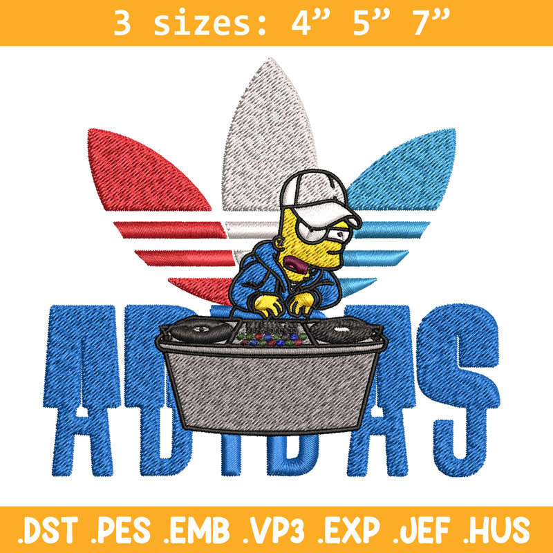 Bart dj adidas Embroidery Design, Adidas Embroidery, Brand Embroidery, Embroidery File, Logo shirt, Digital download.jpg