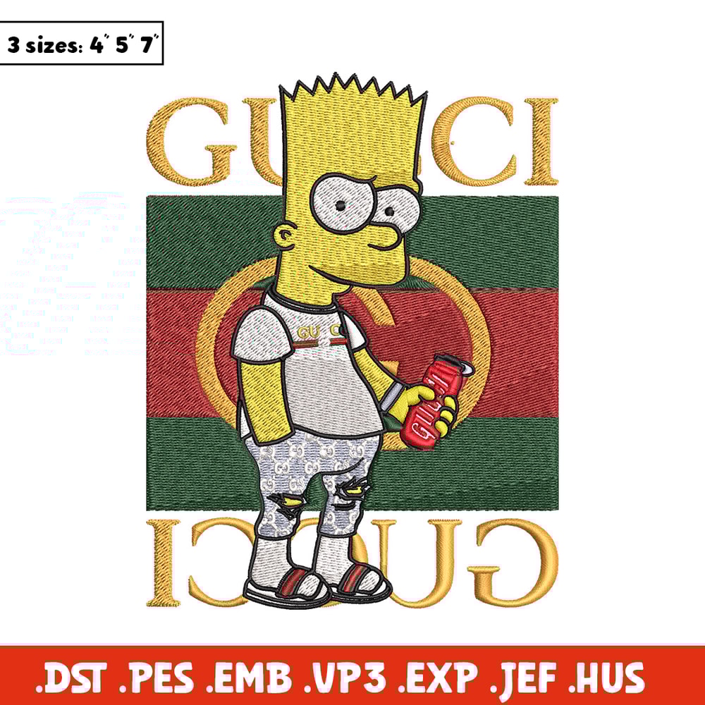 Bart gucci Embroidery Design, Gucci Embroidery, Embroidery File, Logo shirt, Sport Embroidery, Digital download.jpg