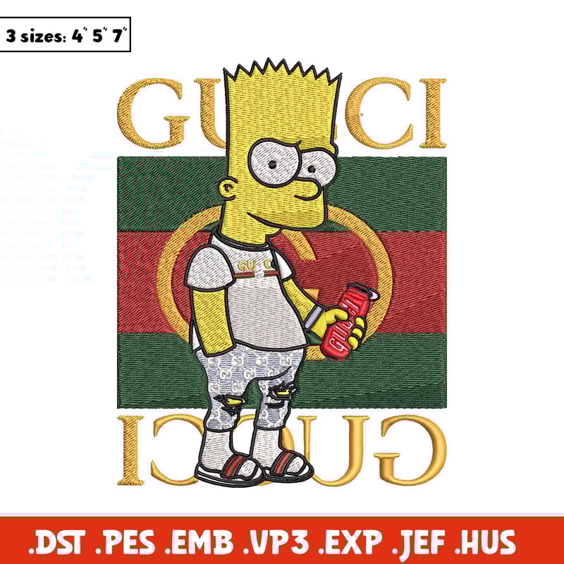 Bart gucci Embroidery Design, Gucci Embroidery, Embroidery File, Logo shirt, Sport Embroidery, Digital download.jpg