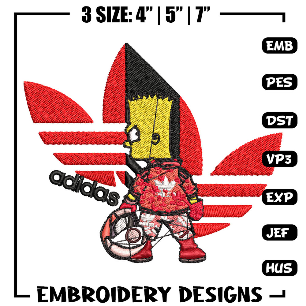 Bart racer adidas Embroidery Design, Adidas Embroidery, Brand Embroidery, Embroidery File, Logo shirt, Digital download.jpg