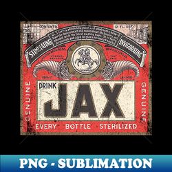 Jax Beer - Vintage Style - Professional Sublimation Digital Download - Capture Imagination with Every Detail