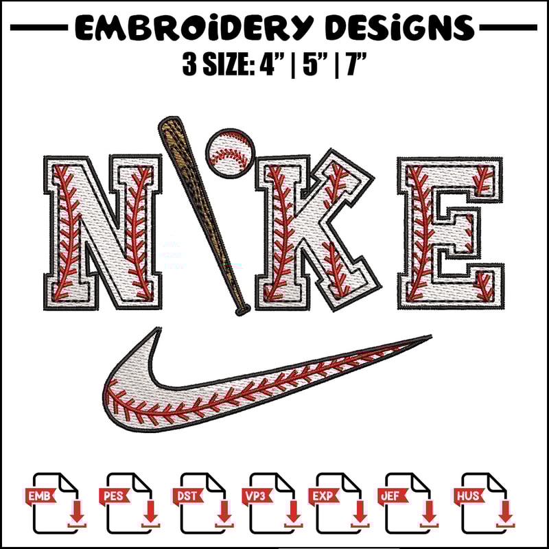 Baseball x nike embroidery design, Baseball embroidery, Nike design, Embroidery shirt, Embroidery file, Digital download.jpg