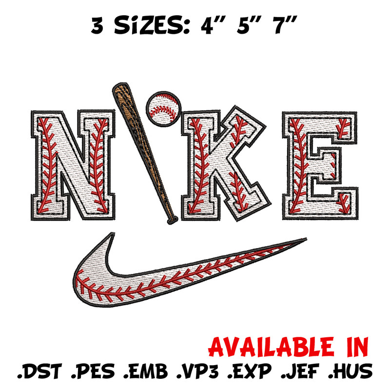 Baseball x nike embroidery design, Baseball embroidery, Nike design, Embroidery shirt, Embroidery file, Digital download.jpg