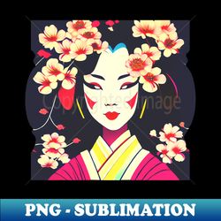 tokyo blossom geisha - trendy sublimation digital download - instantly transform your sublimation projects