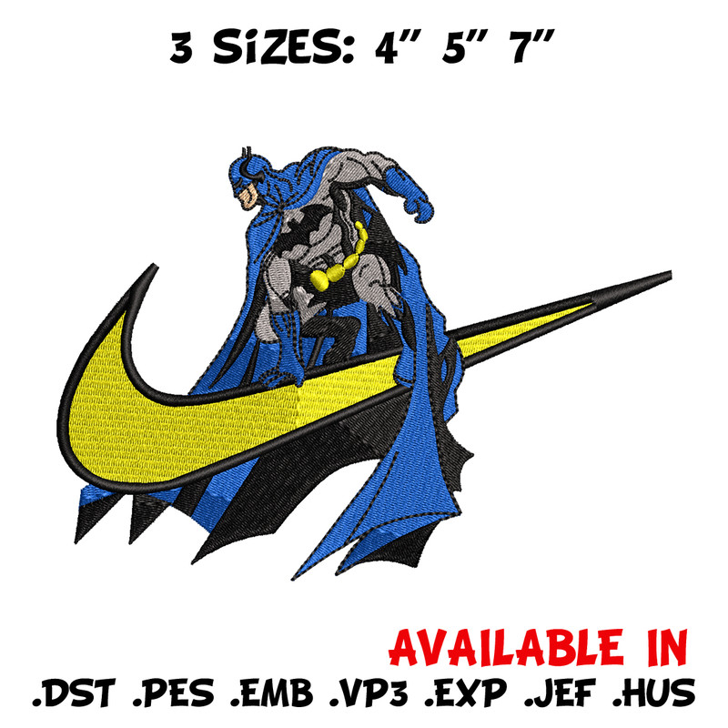 Batman Nike Logo embroidery design, Batman embroidery, Nike design, Logo shirt, movie shirt, digital download.jpg