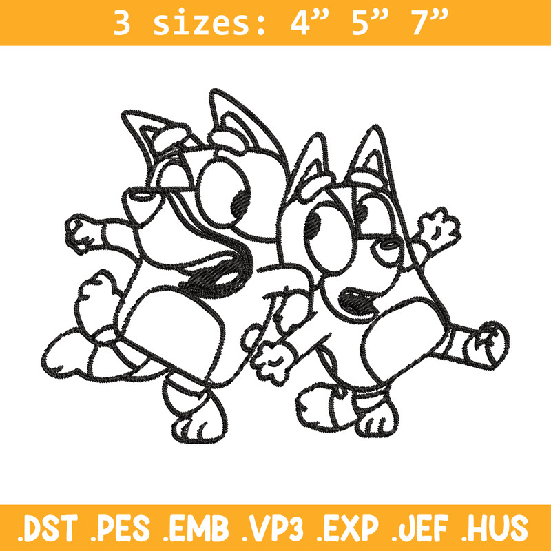 Bingo Bluey Coloring Pages Embroidery, Bluey Embroidery, Embroidery File, cartoon design, logo shirt, Digital download..jpg