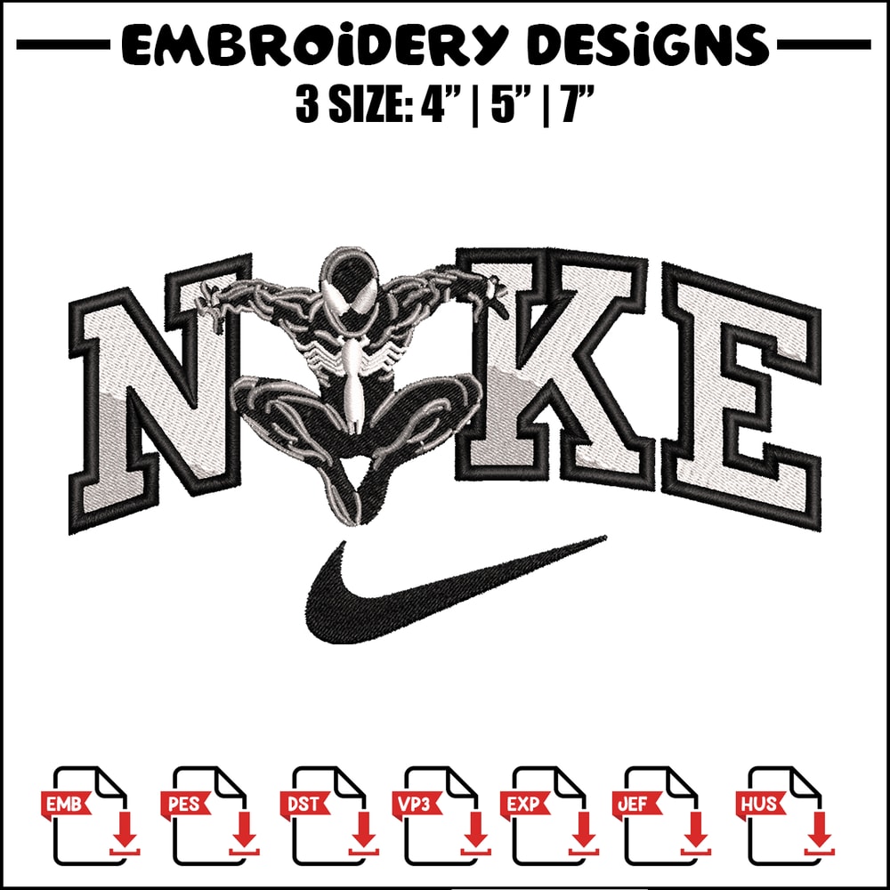 Black Spiderman Nike embroidery design, Black Spiderman embroidery, Nike design, movie design, Digital download.jpg