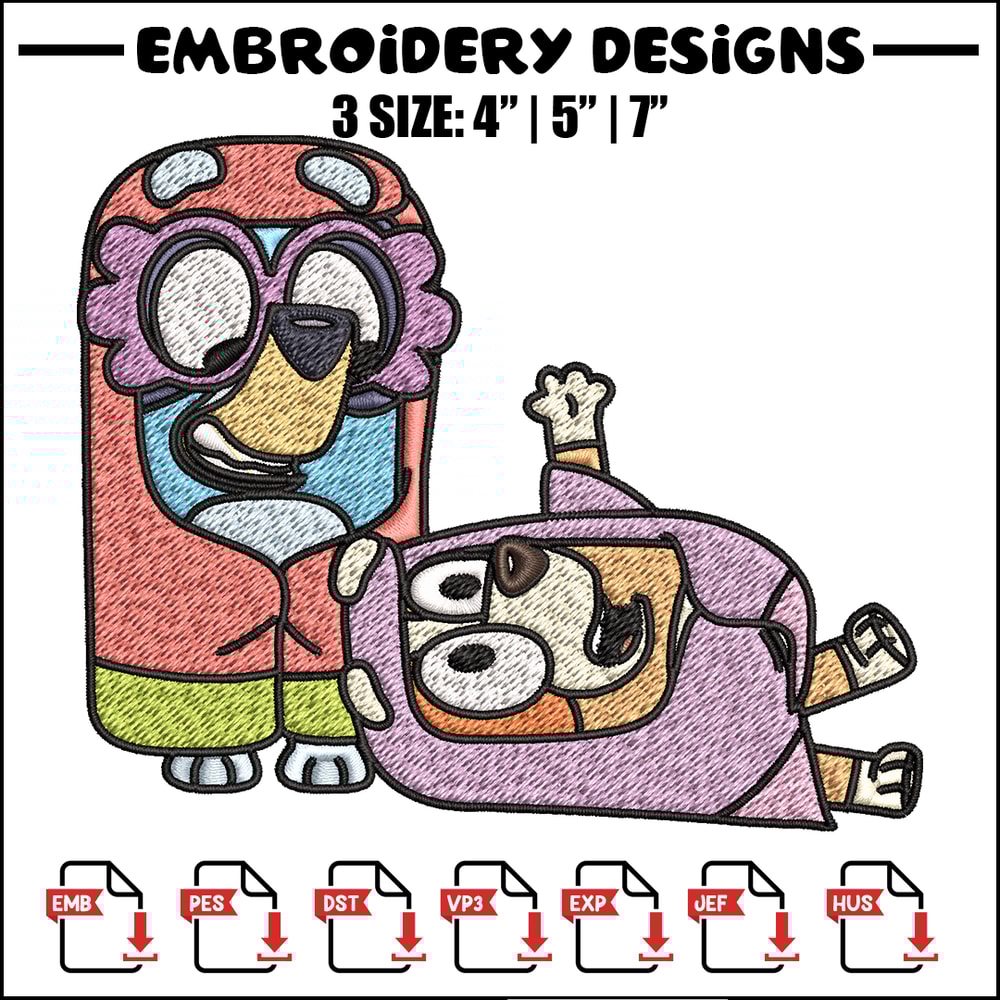 Bluey bingo Embroidery design, Bluey bingo Embroidery, Embroidery File, cartoon design, cartoon shirt, Digital download.jpg