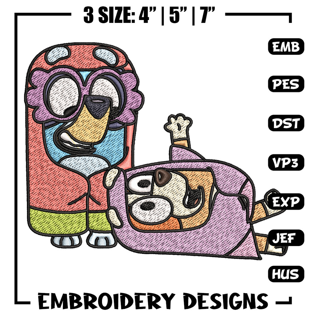 Bluey bingo Embroidery design, Bluey bingo Embroidery, Embroidery File, cartoon design, cartoon shirt, Digital download.jpg