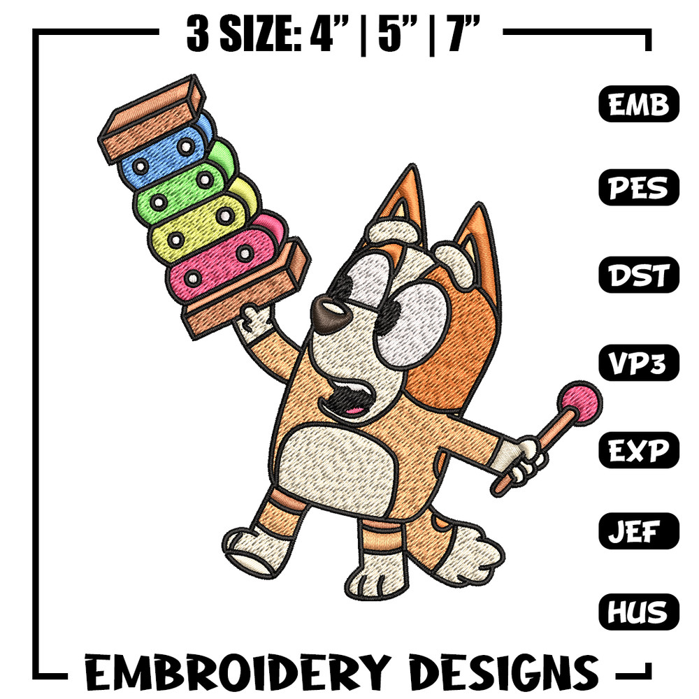 Bluey Bingo Embroidery, Bluey cartoon Embroidery, Embroidery File, cartoon design, cartoon shirt, Digital download..jpg