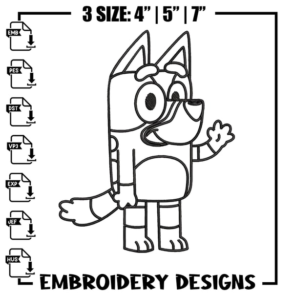Bluey Design Bluey Coloring Pages Embroidery, Bluey Embroidery, Embroider - Inspire ...