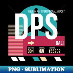 Bali Indonesia DPS Airport Code Baggage Tag E - High-Resolution PNG Sublimation File - Add a Festive Touch to Every Day