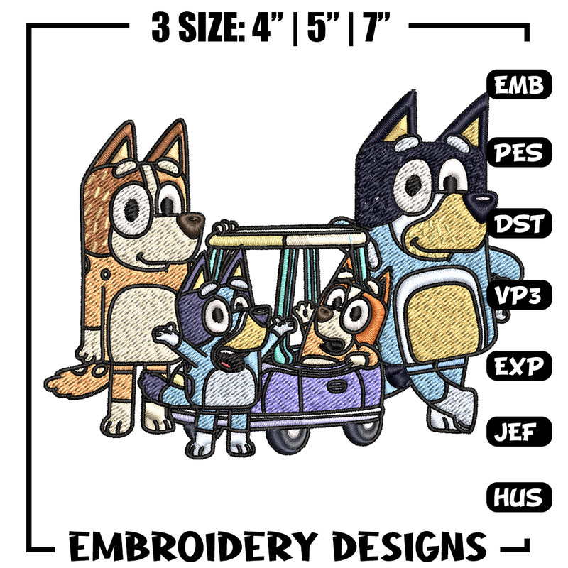 Bluey family embroidery design, Bluey Embroidery, Embroidery File, cartoon design, cartoon shirt, Digital download..jpg