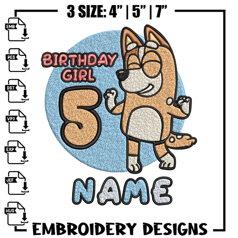 Bluey Mom Birthday Girl Embroidery, Bluey Embroidery, Embroidery File, cartoon shirt, cartoon design, Digital download..jpg