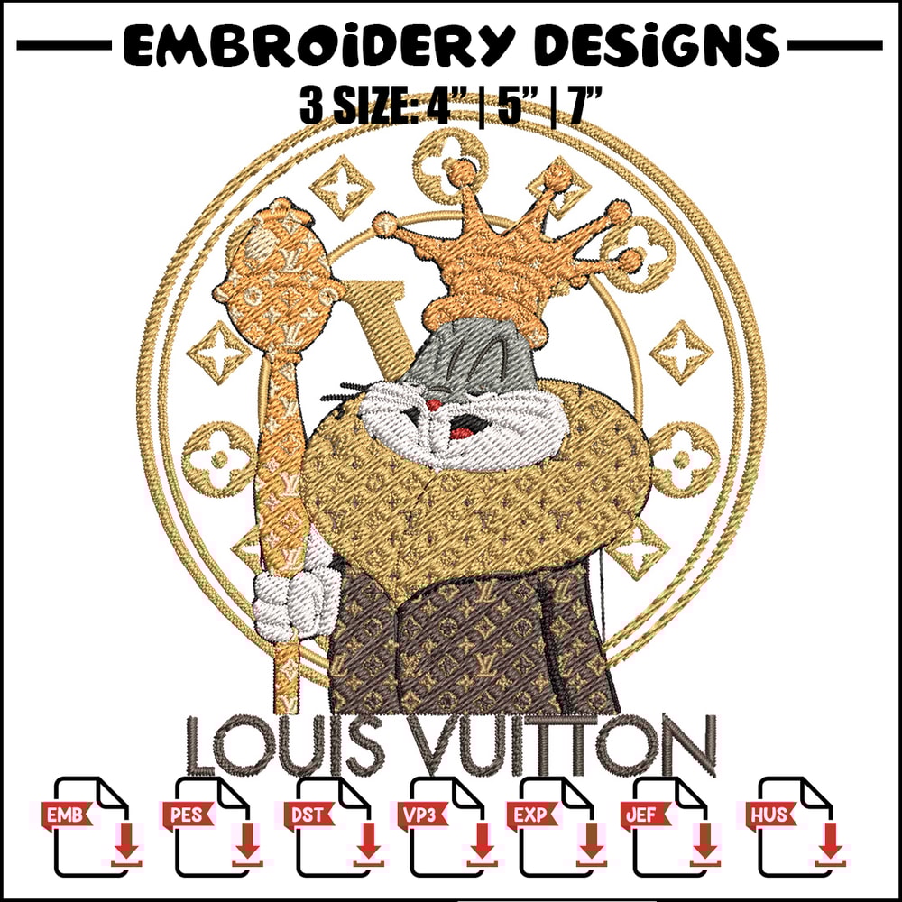 Bunny cartoon lv Embroidery Design, Lv Embroidery, Embroidery File, Brand Embroidery, Logo shirt, Digital download.jpg