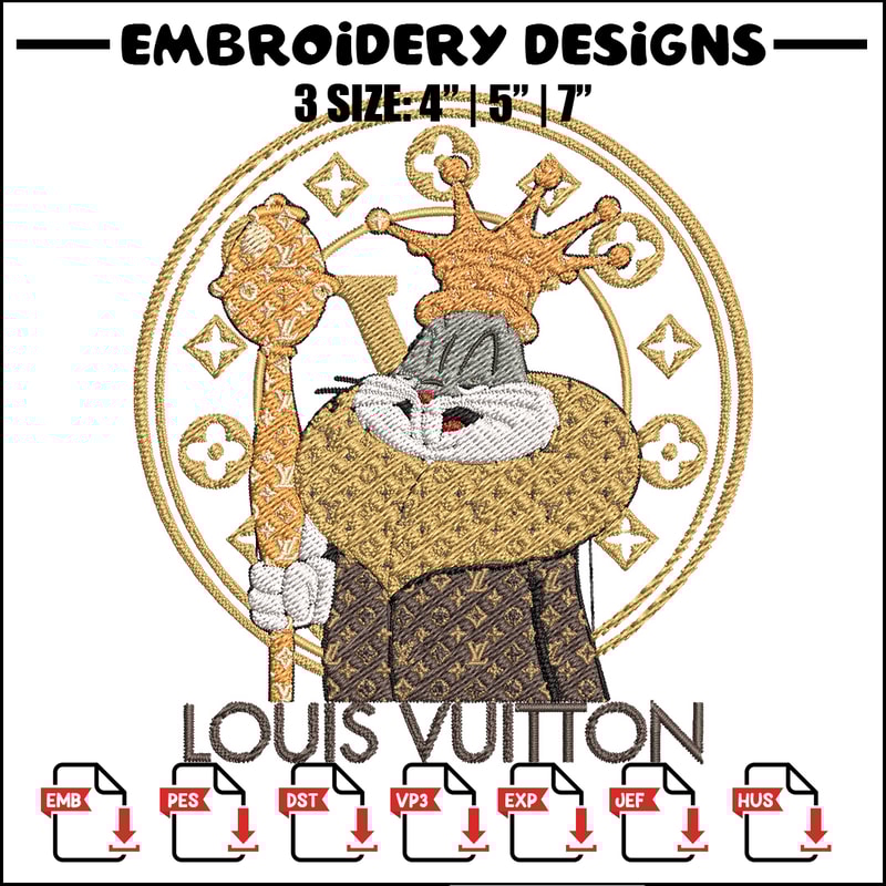 Bunny cartoon lv Embroidery Design, Lv Embroidery, Embroidery File, Brand Embroidery, Logo shirt, Digital download.jpg