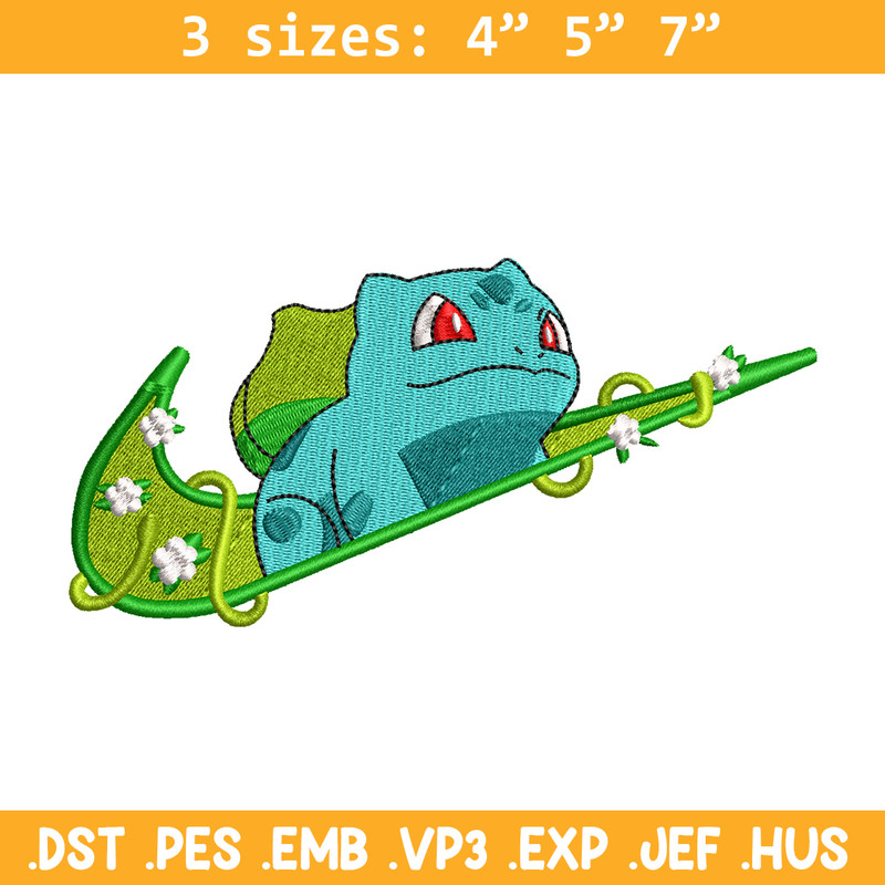 Bubasaur nike embroidery design, Pokemon embroidery, nike design, anime design, anime shirt, Digital download.jpg