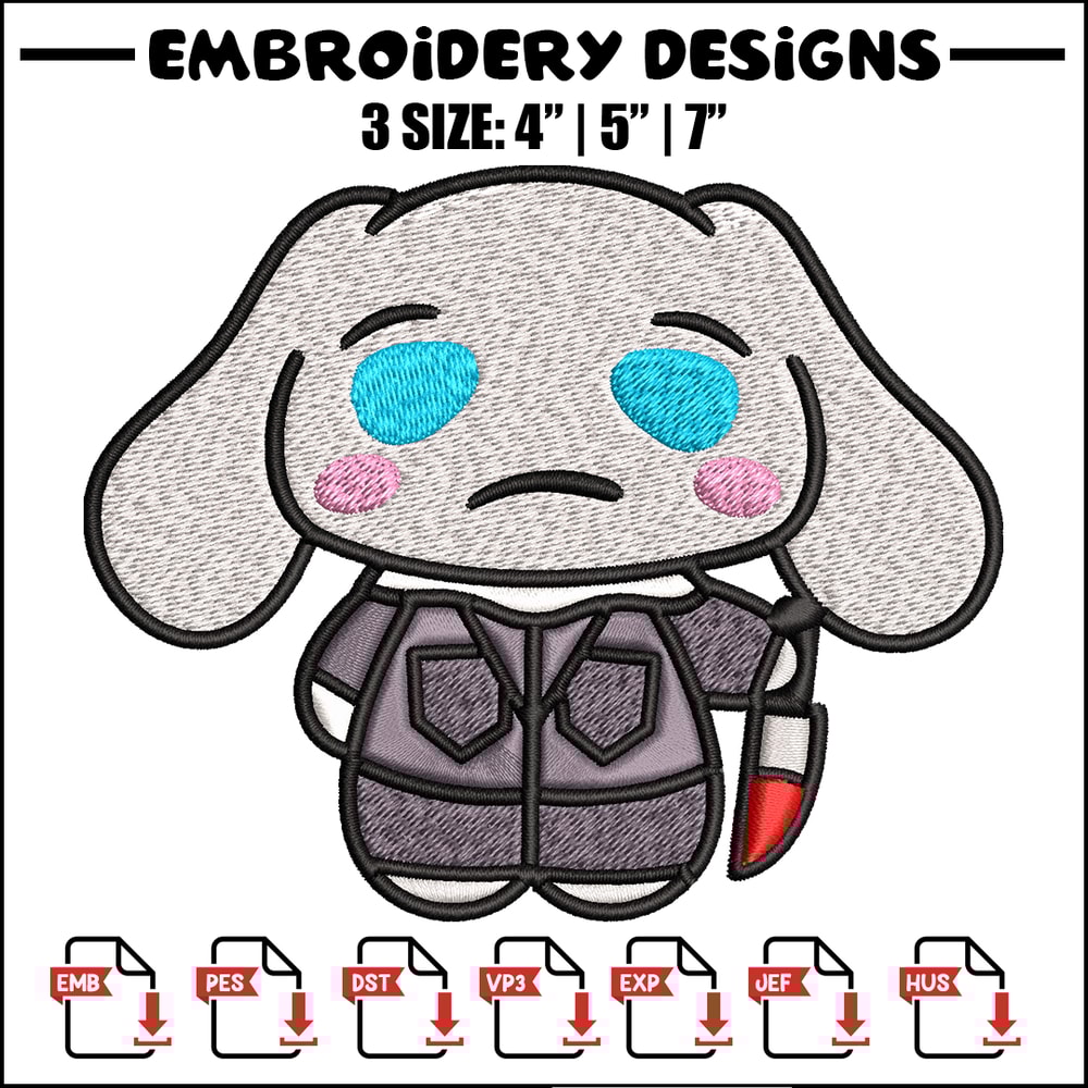 Bunny horror cartoon Embroidery design, Bunny horror Embroidery, logo design, Embroidery File, Instant download..jpg