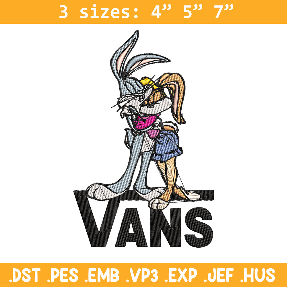 Bugs and Lola Bunny Vans Embroidery design, cartoon Embroidery, cartoon design, Embroidery File, Digital download..jpg