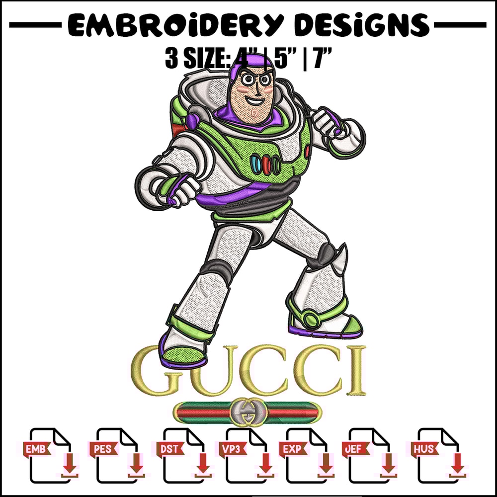 Buzz lightyear Gucci Embroidery design, Buzz lightyear Embroidery, cartoon design, Embroidery File, Instant download..jpg