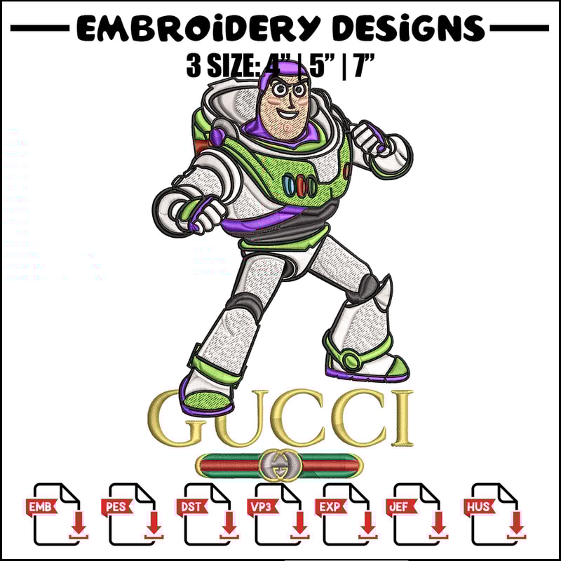 Buzz lightyear Gucci Embroidery design, Buzz lightyear Embroidery, cartoon design, Embroidery File, Instant download..jpg