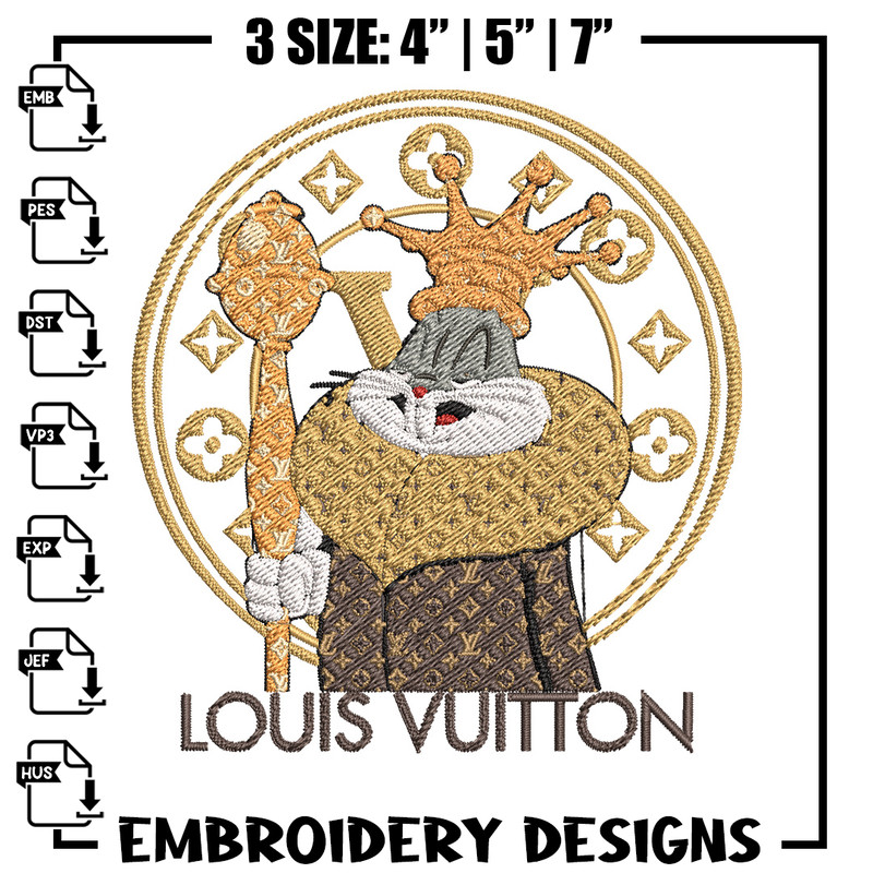 Bunny cartoon lv Embroidery Design, Lv Embroidery, Embroidery File, Brand Embroidery, Logo shirt, Digital download.jpg