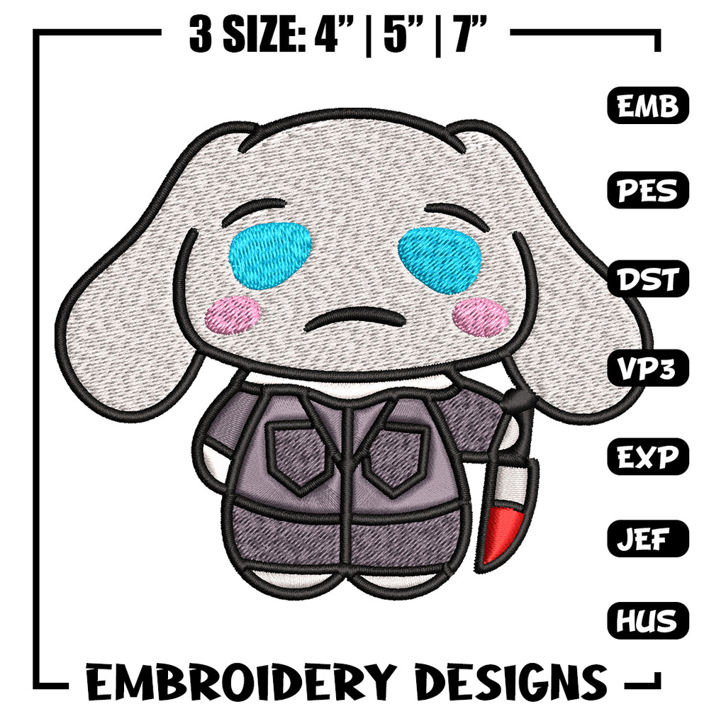 Bunny horror cartoon Embroidery design, Bunny horror Embroidery, logo design, Embroidery File, Instant download..jpg