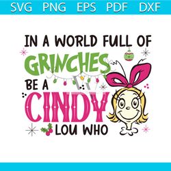funny in a world full of grinches svg cutting digital file