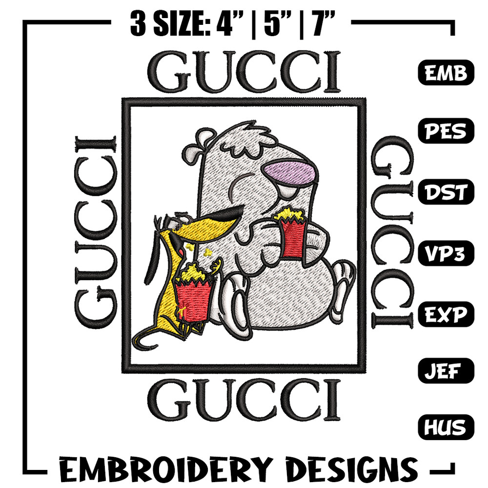 Cartoon Gucci Embroidery design, Cartoon Gucci Embroidery, cartoon design, Embroidery File, Gucci logo, Instant download.jpg